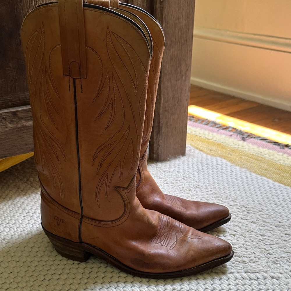 Frye Brown Leather Western Boots
